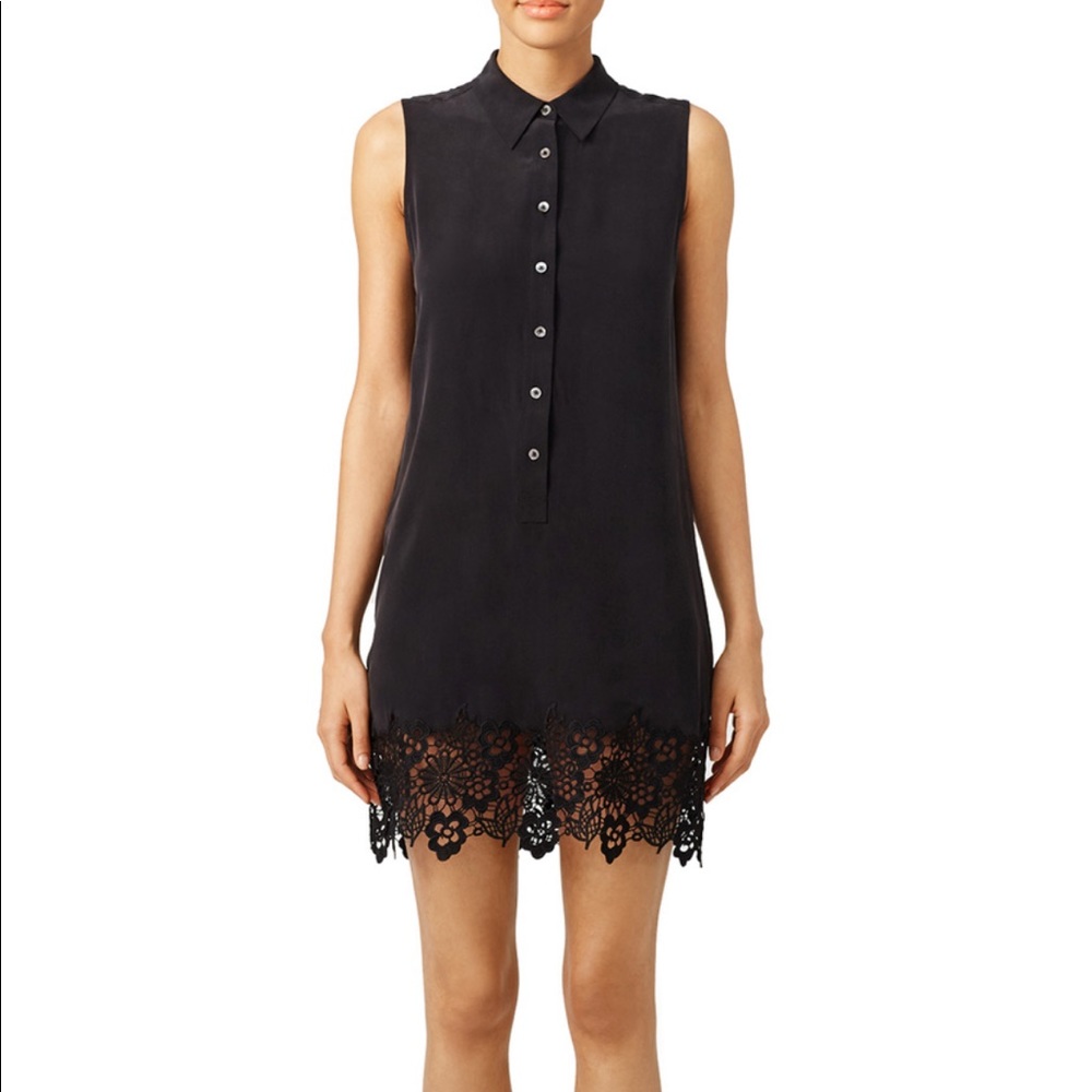 Equipment Black Lace Hem Lucinda Dress